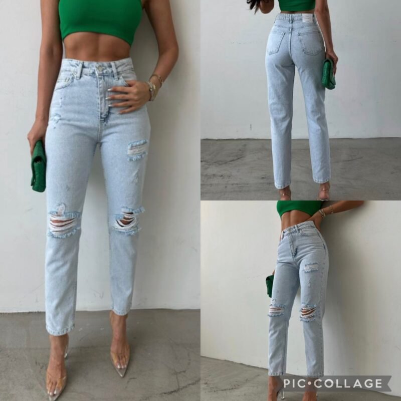 Дамски дънки със скъсан ефект