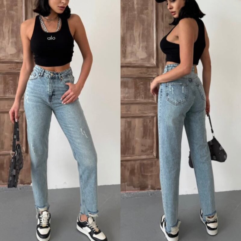 Дамски дънки с изчистен ефект