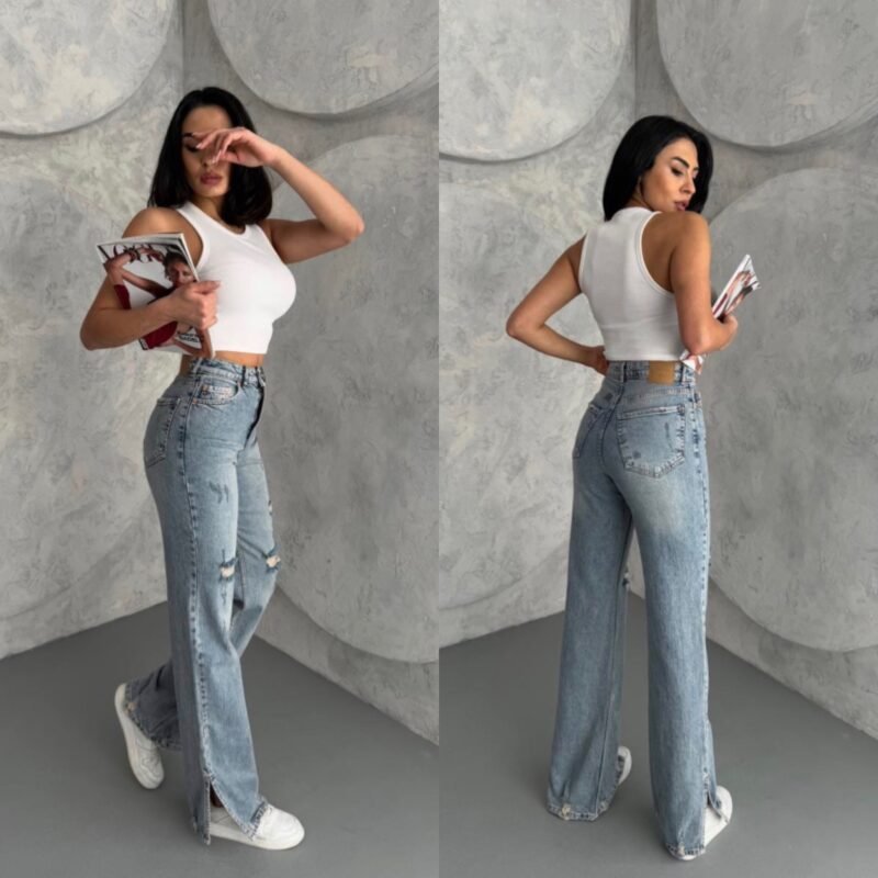 Дамски дънки със скъсан ефект