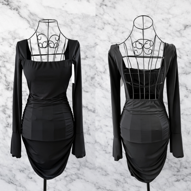 Дамска рокля с отворен гръб