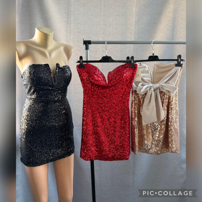 Дамска лъскава рокля