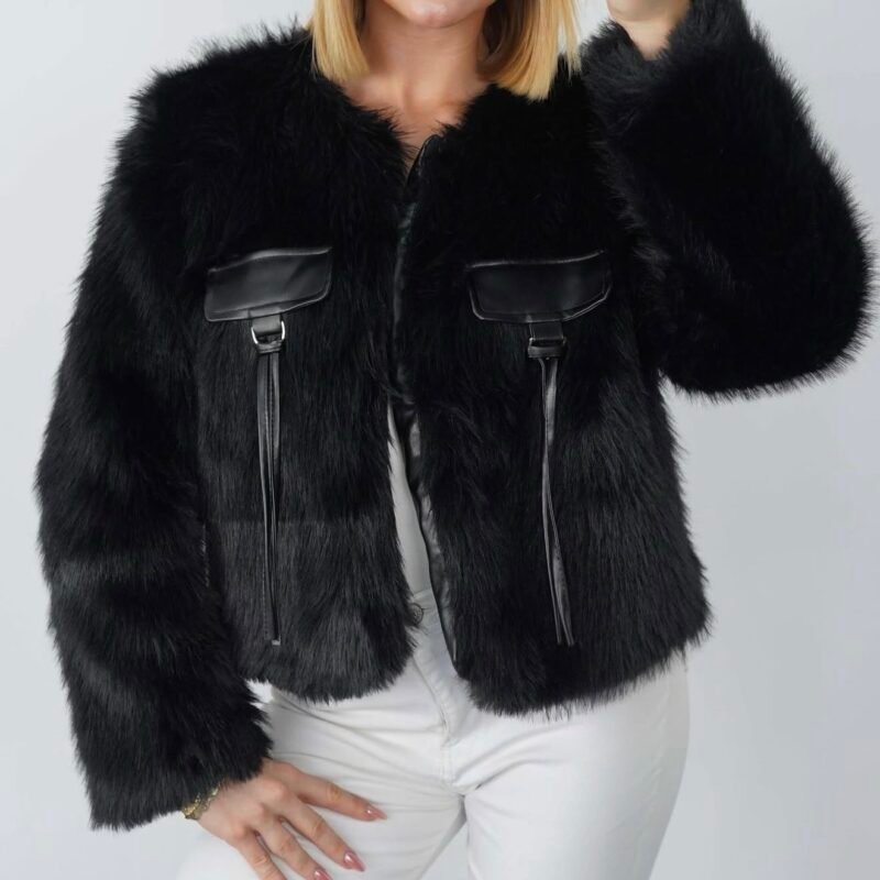 Дамско пухкаво яке без цип