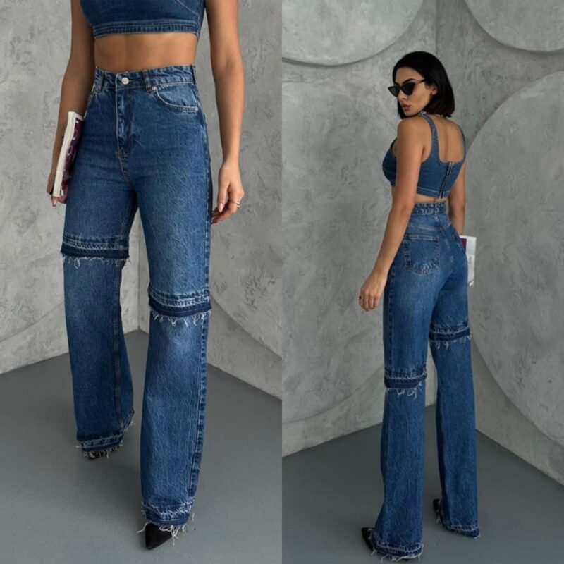 Дамски дънки с изчистен ефект