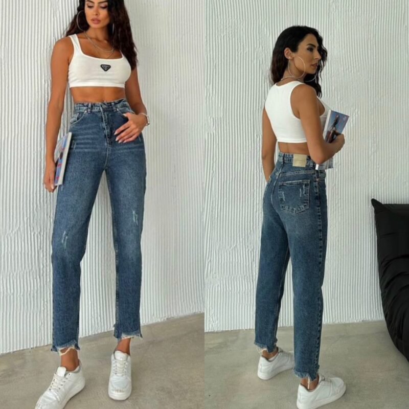 Дамски дънки с изчистен ефект