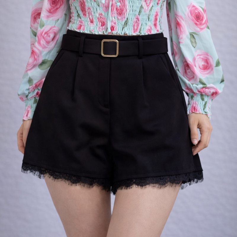 Елегантни къси панталонки с колан