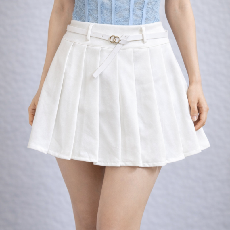 Елегантна плисирана пола с колан