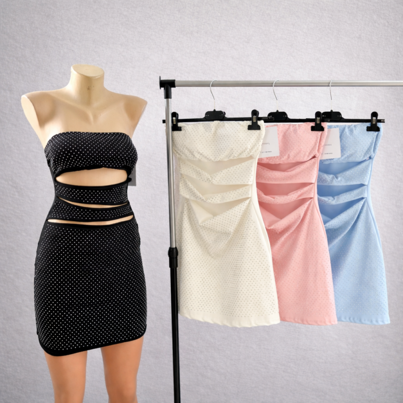 Елегантни рокли с камъчета