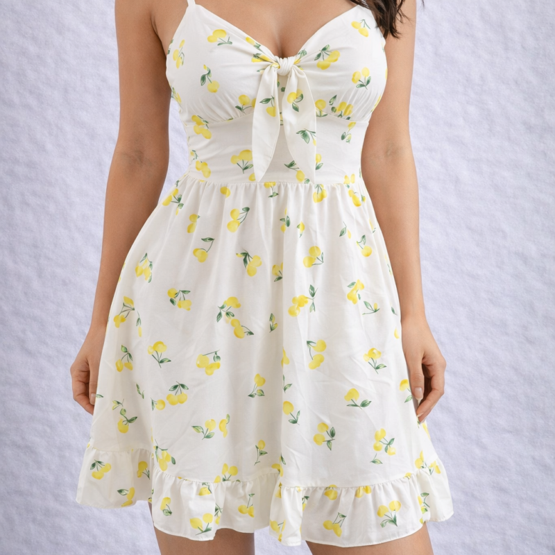 Лятна рокля с черешки