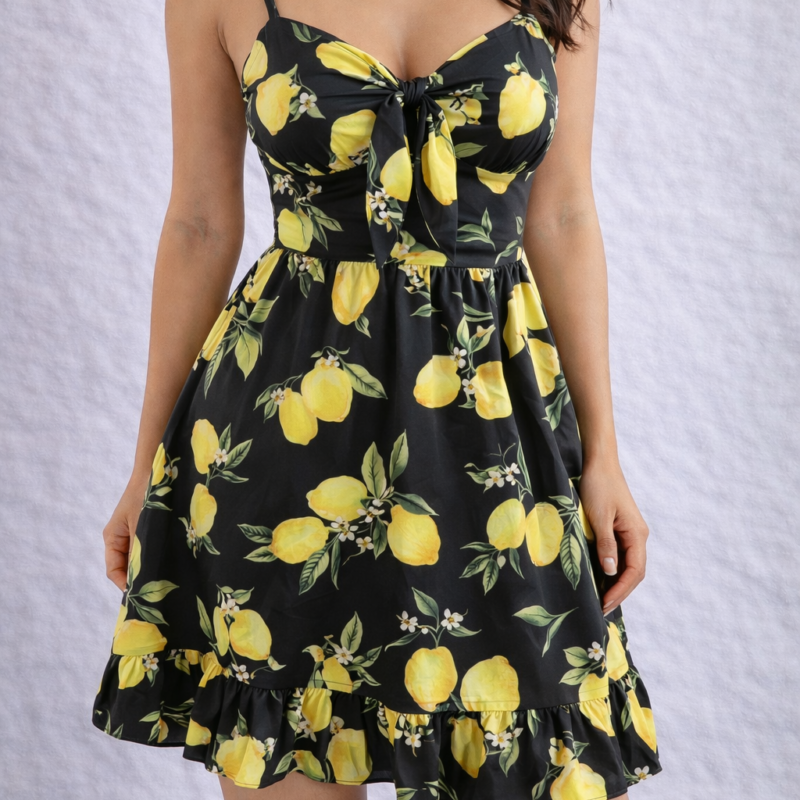 Лятна рокля с лимони